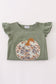 Camouflage print pumpkin applique ruffle pants set