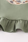 Camouflage print pumpkin applique ruffle bloomer set