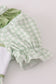 Sage turkey embroidery gingham ruffle romper