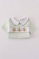 Sage turkey embroidery gingham pants set