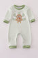 Sage turkey applique stripe romper