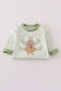 Sage turkey applique stripe romper