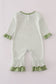 Sage turkey applique stripe ruffle romper