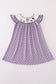 Purple Halloween dot witch embroidery dress
