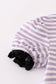 Purple Halloween spider embroidery stripe ruffle bubble