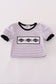 Purple Halloween spider embroidery stripe ruffle bubble