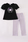 Purple Halloween spider embroidery pants set