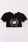 Purple Halloween spider embroidery pants set