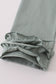 Sage stripe french knot ruffle pants set