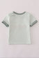 Sage stripe french knot top