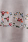 Grey velvet blessed embroidery mom&me sweatshirt