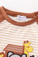 Noah's ark embroidery stripe boy top
