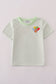 Green turkey embroidery stripe top