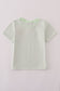 Green turkey embroidery stripe top