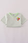 Green turkey embroidery stripe top