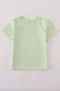 Green scarecrow embroidery stripe top