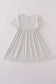 Puppy embroidery stripe dress