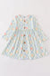 Blue pumpkin print girl dress