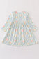 Blue pumpkin print girl dress