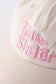 Khaki sister embroidery baseball cap