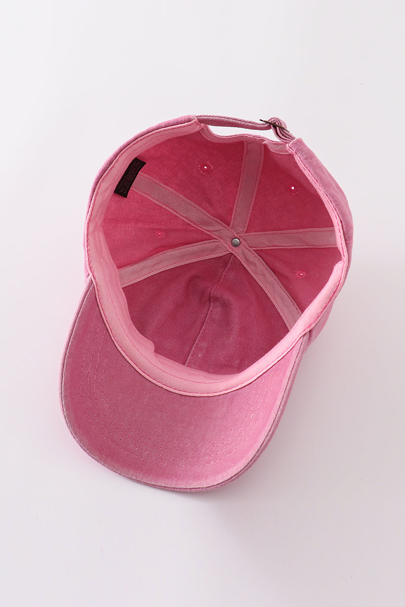 Pink sister embroidery baseball cap