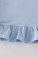 Blue turkey applique ruffle pants set