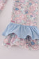 Blue turkey applique ruffle pants set