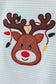 Blue reindeer applique stripe pants set