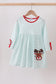 Blue reindeer applique stripe dress