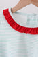 Blue reindeer applique stripe ruffle pants set