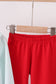 Blue reindeer applique stripe ruffle pants set