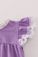 Purple spider embroidery ruffle bubble