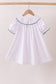White wreath smocked dress