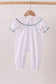 White wreath smocked romper
