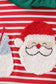 Red stripe santa milk biscuit french knot ruffle romper