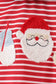 Red stripe santa milk biscuit french knot ruffle dress