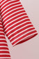 Red stripe santa milk biscuit french knot ruffle dress