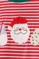 Red stripe santa milk biscuit french knot top