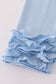 Pink princess castle embroidery gingham ruffle pants set