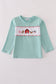 Green farm embroidery top