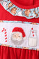 Red santa claus cookie french knot ruffle pants set