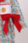 Red santa claus cookie french knot ruffle bubble
