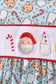 Santa claus cookie french knot ruffle dress