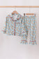 Santa claus cookie print ruffle pajams set
