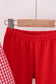 Red woven christmas tree reindeer smocked pants set