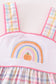 Rainbow pumpkin embroidery plaid baby girl set