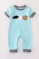 Blue halloween ghost pumpkin boy romper