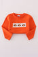 Orange turkey embroidery top