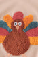 Beige turkey french knot ruffle top