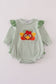 Green turkey french knot stripe ruffle bubble